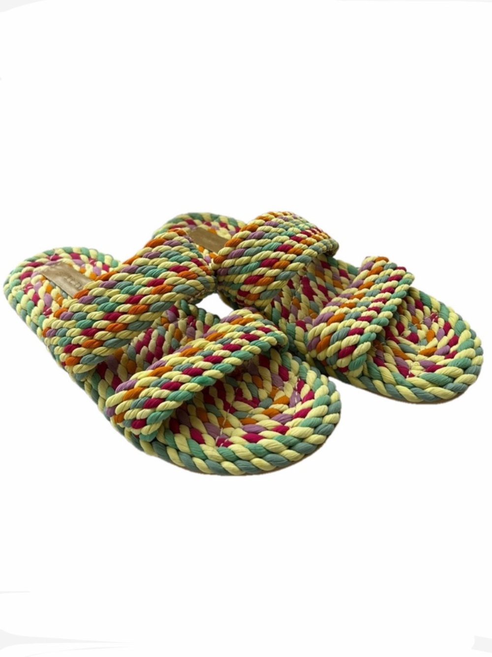 Salt + Umber Savoy Linen Woven Tutti Fruiti Sandals Size 7 Anthropologie…